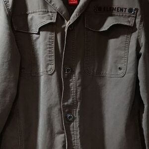 Element Men's Charcoal Button-Up Shirt Jacket